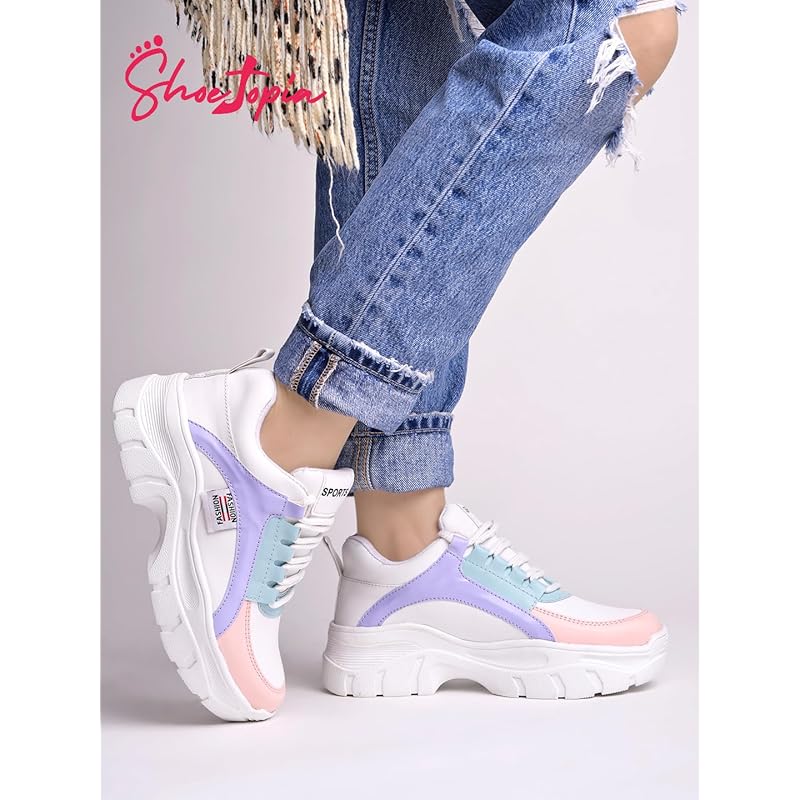 Shoetopia Smart Casual White Sneakers For Girls-Eu37 4 UK белый