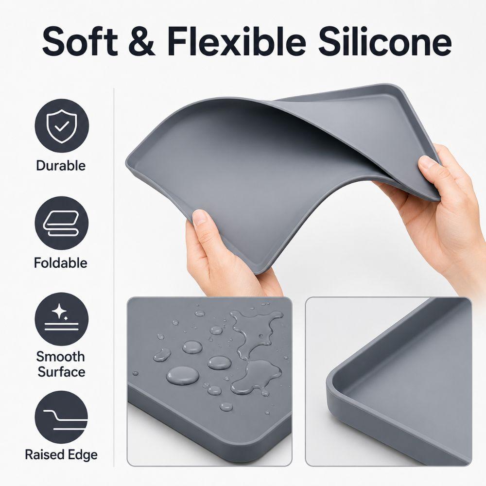 Raised Edge Washing Machine Drain Pan Anti Slip Floor Protector Water Dispenser Mat  Coffee Machine