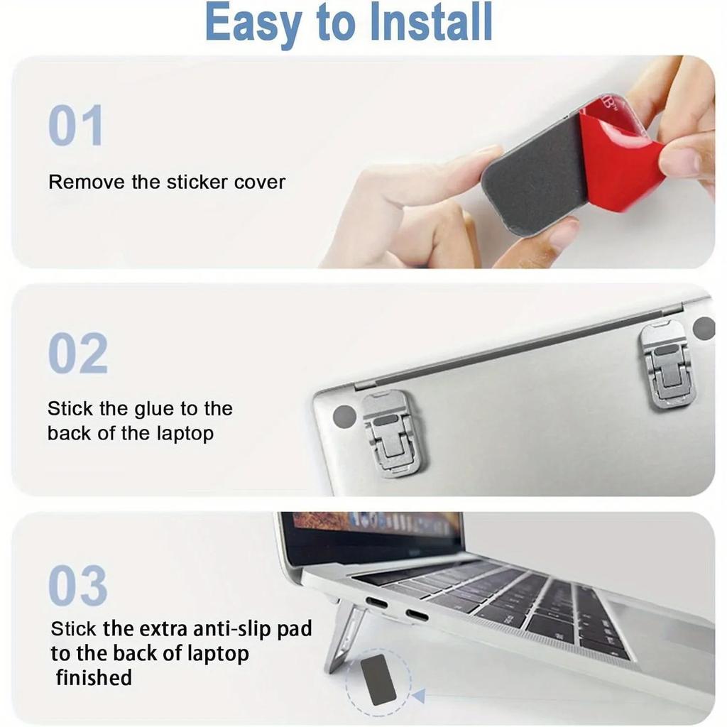 Portable Laptop Stand With 2 Adjustable Angles Foldable Bracket Invisible Laptop Riser Stand For Macbook Notebook Holder Legs