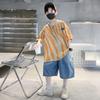 Children's Fashion Casual Set 2025 Summer Boys Thin Handsome Short-sleeved T-shirt Set