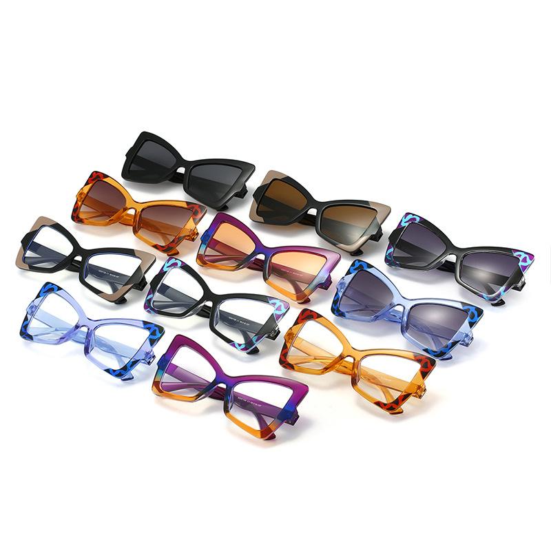 New Vintage Cat Eye Exaggerate Sunglasses Women Men Square Sun Glasses Big Eyewear for Male Female Special Shaped