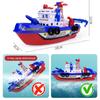Electric Fireboat Toy Fire Fighting Vessel Toy Marine Rescue Speed Boat Spray Water Ship Toy with Sounds & Lights Effect