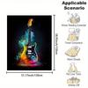Rock Guitar Print Flannel Fleece Throw Blanket Reversible Lightweight Office Nap Cover Contemporary Style Gift
