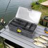 Portable double-layer transparent lure box, detachable panel, multi-functional fishing bait storage accessory fishing tackle box
