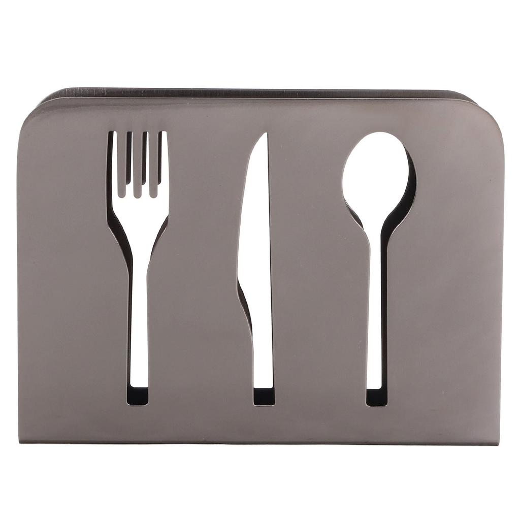 Napkin Holder Unique Knife Fork Cutout Pattern Anti Slip Upright Metal Napkin Holder for   Restaurants Hotels