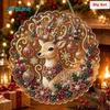 2D Flat Acrylic DIY  Painting Pendant Round Santa Beaded Sun Catcher  Holiday Party