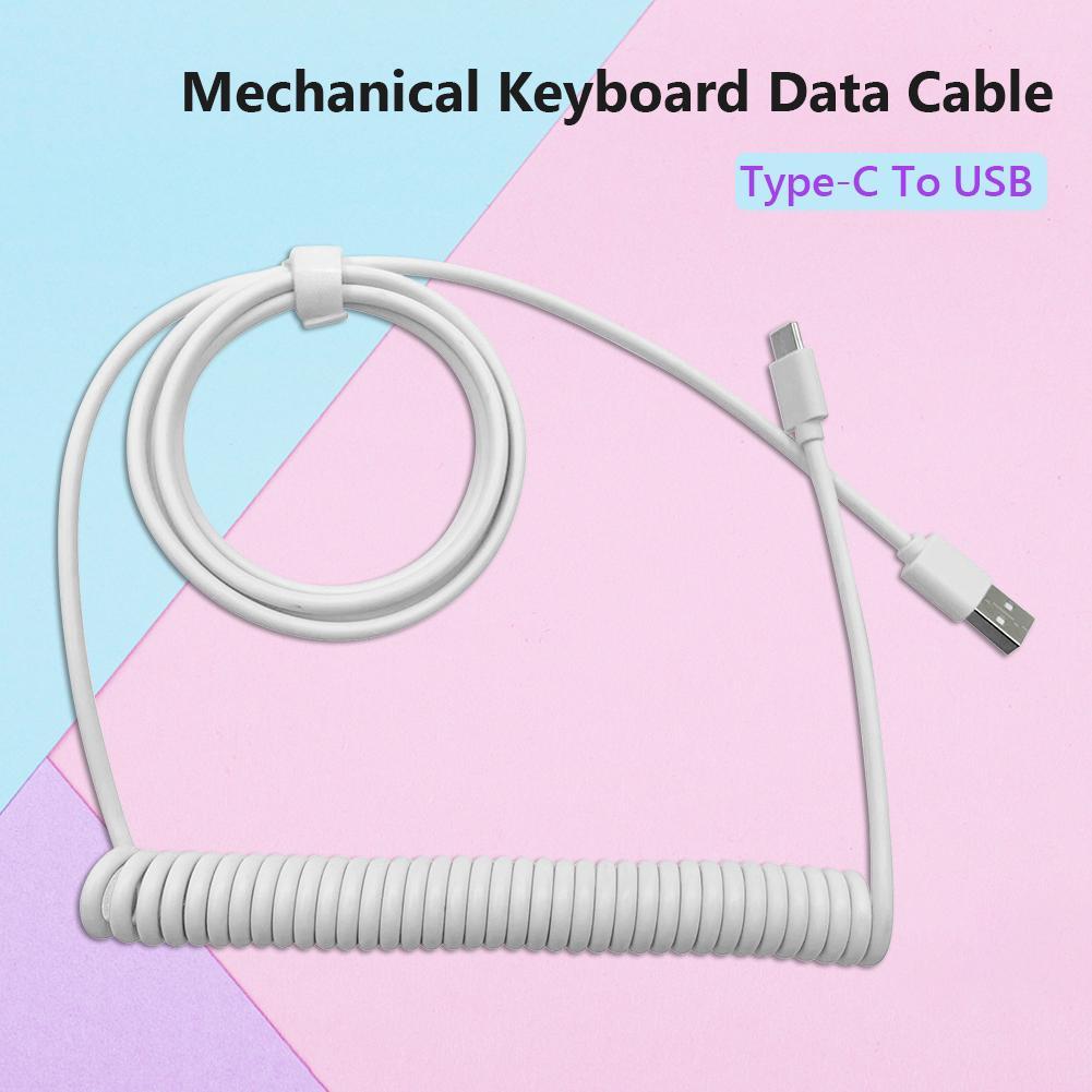 Maßgeschneidertes Datenkabel für mechanische Computertastaturen, Verlängerungskabel, Spiralladekabel, USB-C-auf-USB-Stecker, Spiralkabel