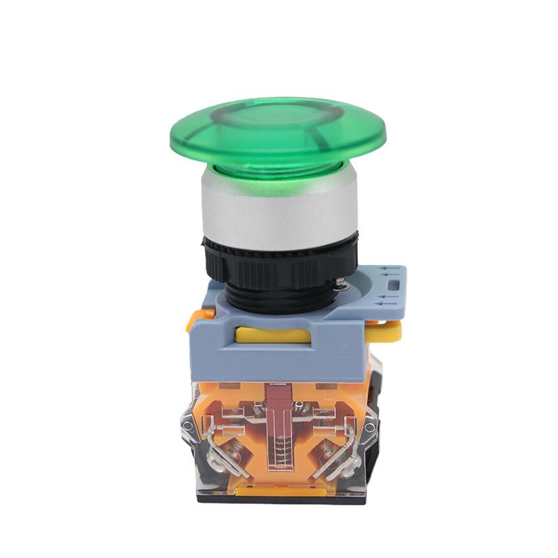 22MM LA155B-11M Waterproof Reset Switch, Mushroom Head, Silver Contacts, Single Pole Single Throw