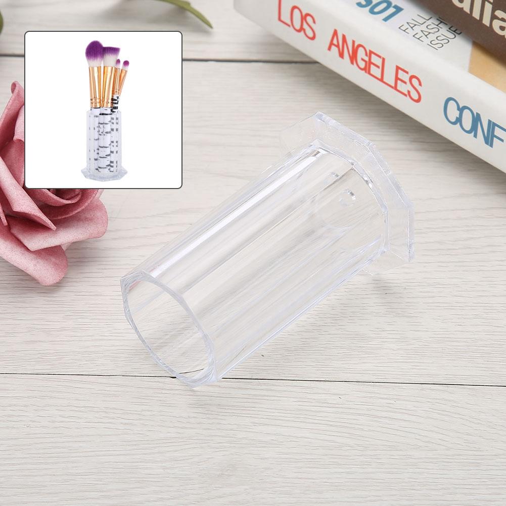 Nail Art Brush Storage Holder Painting Pen Case Organizer Manicure Tool Container (Transparent)