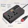 200W Car Power Inverter with 4 USB Ports 110V AC Car Plug Adapter Fast Charger 12V DC to AC Converter Type-C QC 3.0 Car Charger Adapter