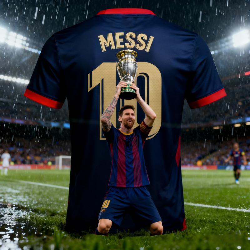 Hengyuan48 Zomer Heren Messi #10 AI Design Voetbalshirt T-shirt Buiten Dagelijks Sportshirt Sneldrogend Ademend Top 6XL