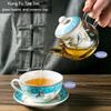 Flower Tea Pot Ceramic Teacup Saucer Heat Resistant Glass Teapot Filter Porcelain Office Coffee Cup Mug Afternoon Set