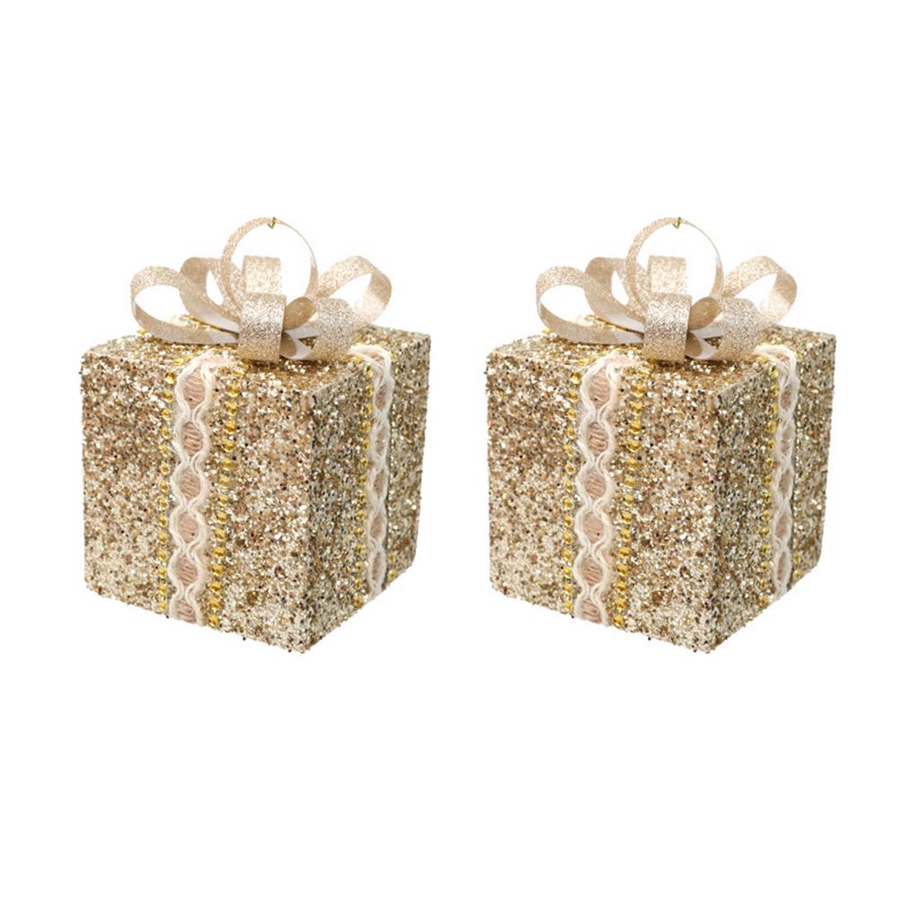 2/3PCS Decorative Box Ornaments for Christmas Tree Decoration Boxes Festive Colorful Decorations