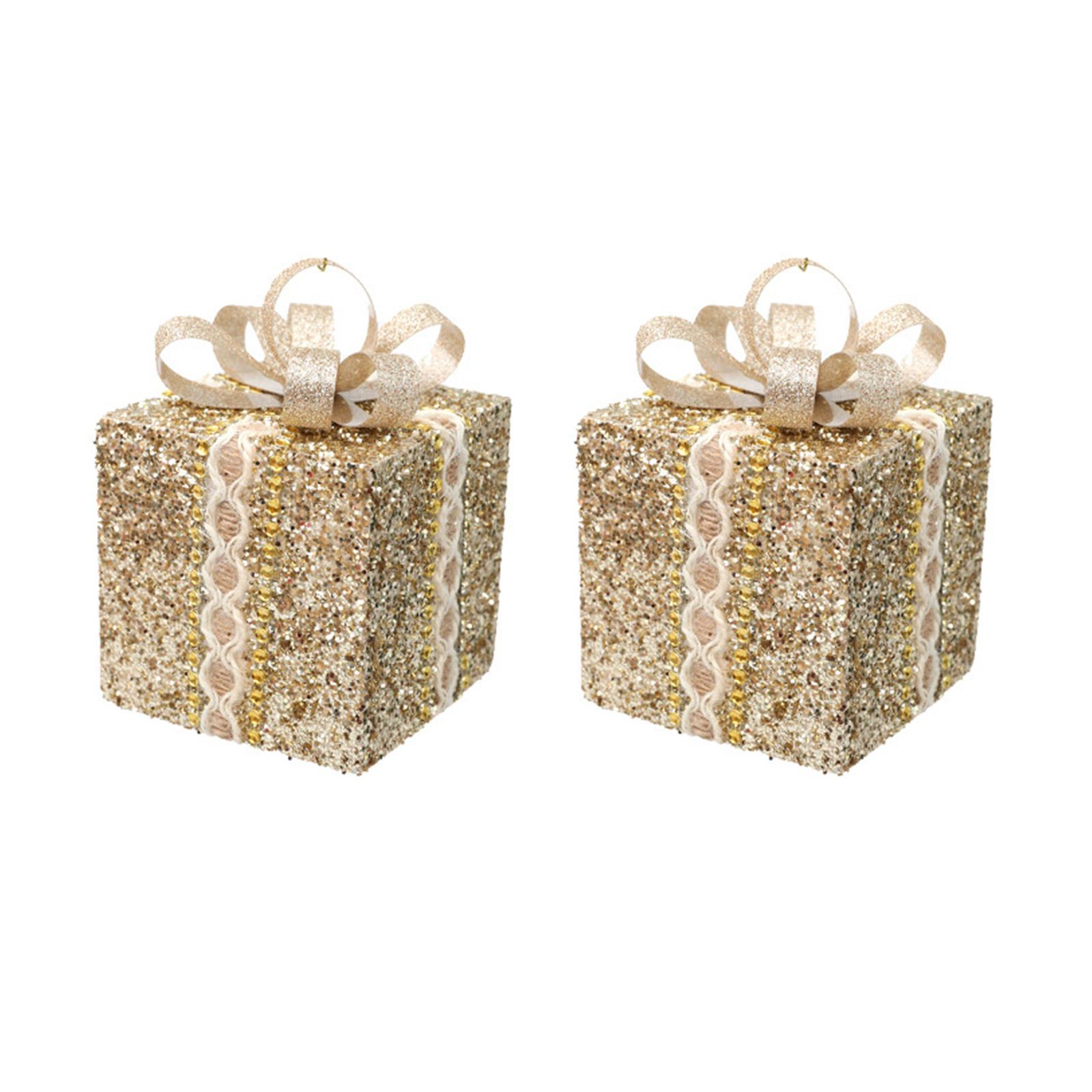 

Декоративные коробочки елочные украшения коробки новогодний праздничный декор разные цвета 4