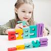 Wooden educational digital blocks creative puzzles stacking toys fun brain-burning early education topics Montessori style