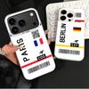 Travel Air Ticket Label Shockproof Phone Case for iPhone 17 Air 16 16E 15 Pro Max 14 Plus 13 Mini 12 Back Cover Anti Fall Fundas