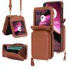 Crossbody Zipper Cards Solt Wallet Leather Case for Motorola Razr 50 Ultra Razr50 40 Long Lanyard Bag RFID Multifunctional Cover