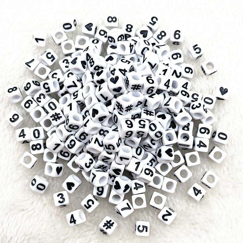 100pcs 7x4mm 6x6mm Mixed Alphabet Letter Beads Charms Beads for Making Jewelry Diy Handmade Bracelets Accessories