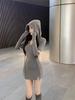 Pure Desire Style Spice Girl Tight Hooded Hip Skirt Women's Spring and Autumn Unique Chic Small Waist Sweet Dress