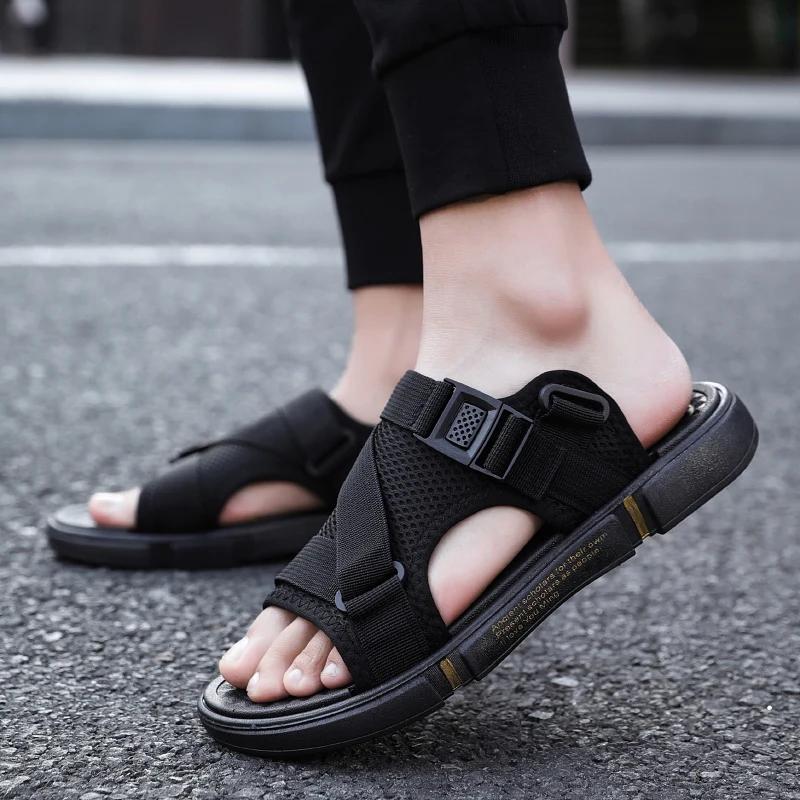 Fashion Men Sandals Soft Comfortable Non-Slip Men Shoes High Quality Woven Beach Sandals Mens Gladiator Sandals Summer Casual Flat Shoes
