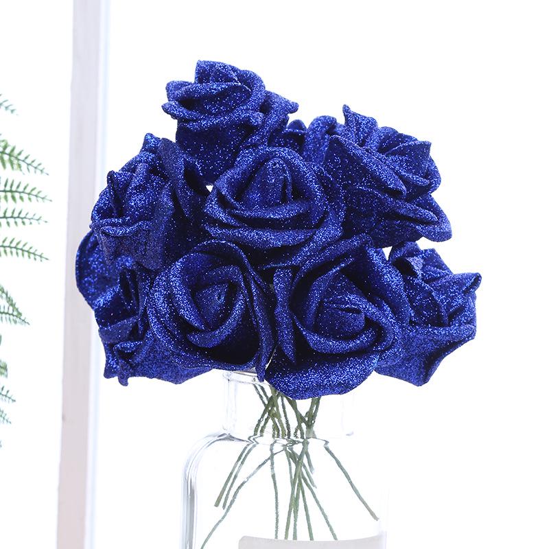 PE Gold Powder Artificial Roses for DIY Bouquets - Valentine's Day, Weddings, Flower Shops