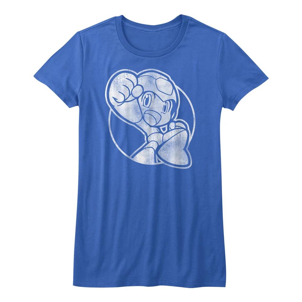Mega Man Ready To Go Powered Up Capcom Video Game Women s Fitted T Shirt S