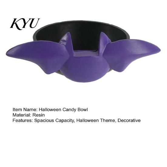 Bat Wing Candy Dish Halloween Bowl, Black Shaped Ceramic Dish, Large Resin Serving Tray Snack Holder for Snacks And Treats, Tabletop Display