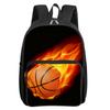 Basketball Patten Square Front Pocket Backpack Zipper Large Capacity for Boy/Girls Best Gift 2D Cartoon Children's School Bag