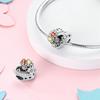 Copper Flower With Various Shapes Sparkling Zircon Sunflower Charms Beads Fit Original Bracelets Diy Jewelry