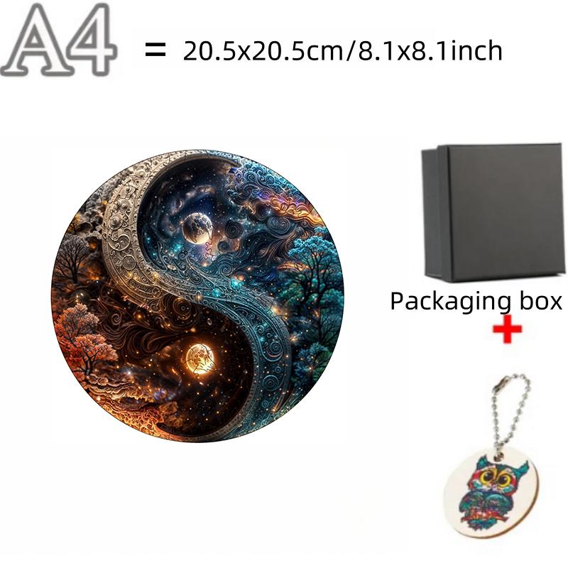 Деревянная головоломка высокой сложности Медведь/Кошка/Пейзаж Тренировка концентрации Рождественский Подарок на День Рождения Деревянная головоломка чёрный