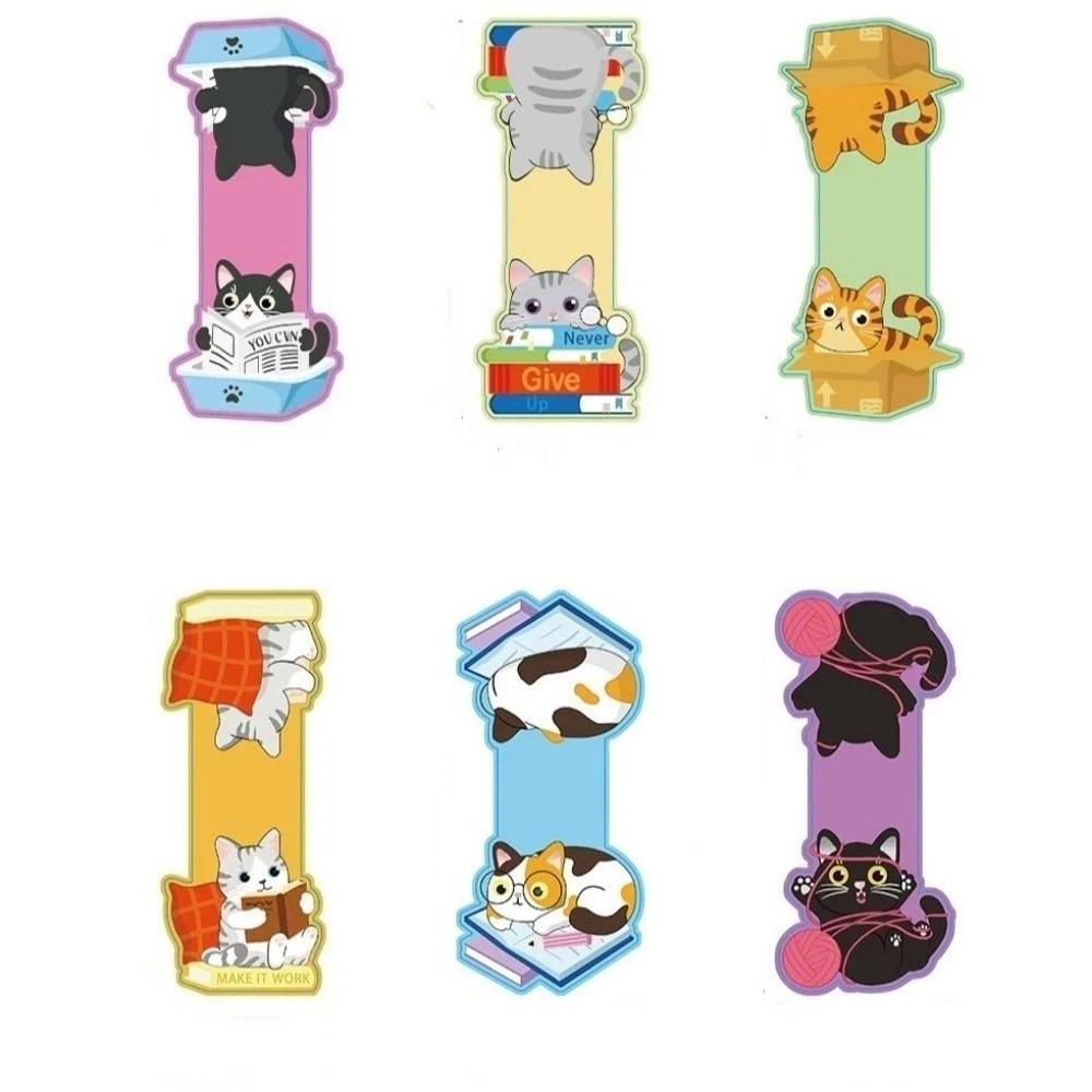 5/6/10pcs Cute Bookmark Clips Kitten Shape Page Holders Creative Cat Magnetic Bookmarks  Office 6Pcs StyleB