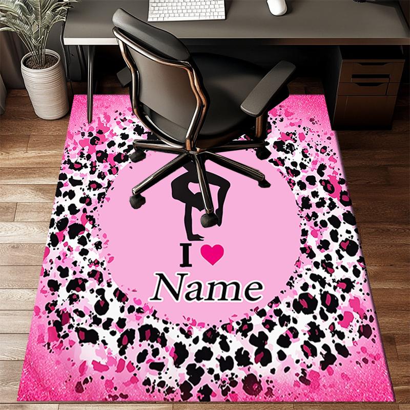 1PC Custom Name Gymnastics Art Theme Floor Mat Ideal for Living Room, Game Rooms, Office, Bedroom,Floor Mat Playful Design