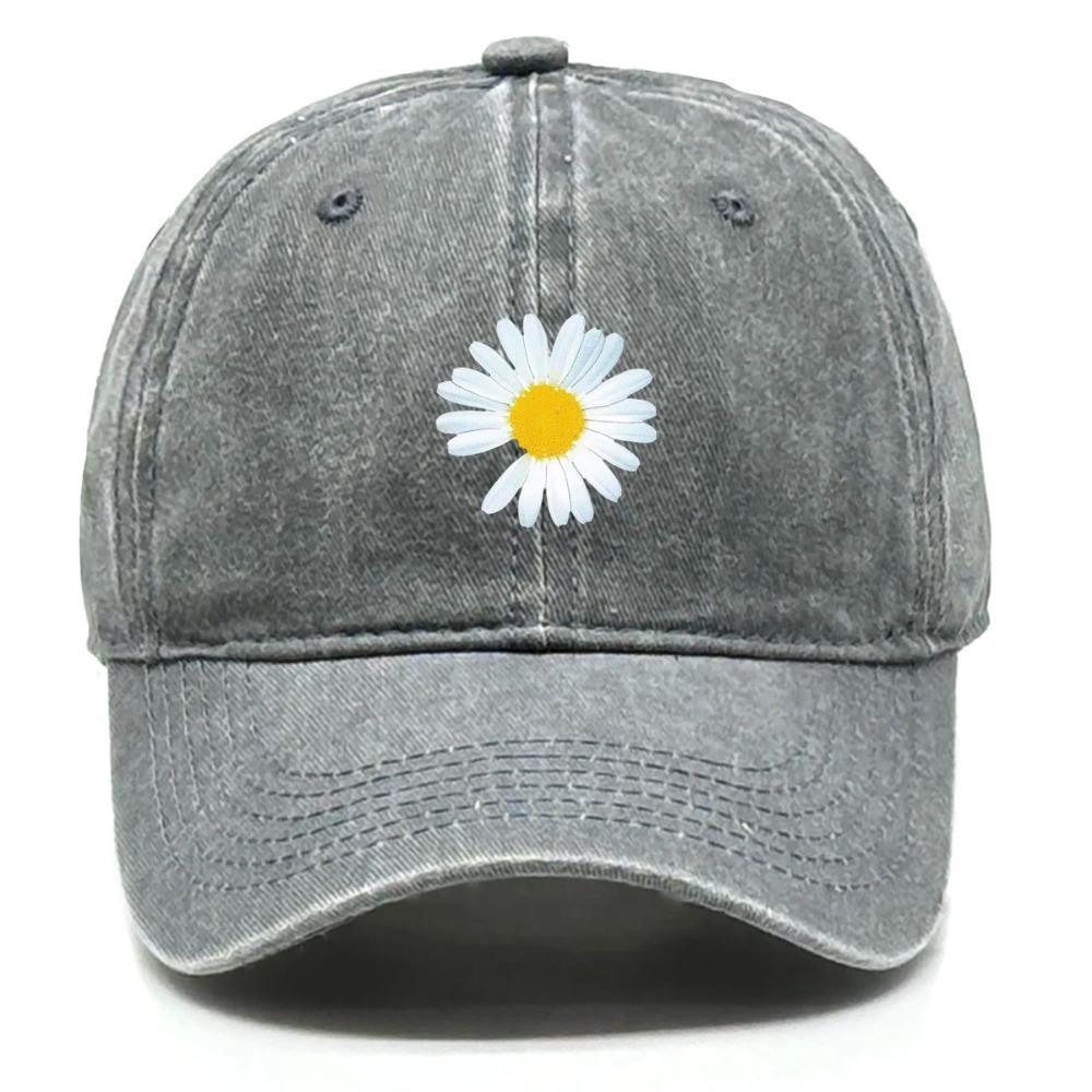 Baseballkappe mit Gänseblümchenmuster, verstellbare Mesh-Kappe, Retro-Baumwoll-Snapback, Sommer, Outdoor, Golf, Angeln, Geschenk, Streetstyle-Kappe