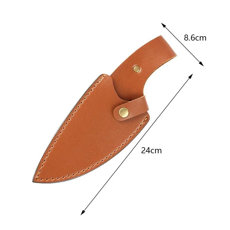 Knife Sheath Kitchen Knife PU Sheath With Belt Loop Pocket Multi-Function Tool Portable Knife Protective Cover Leather Sheath