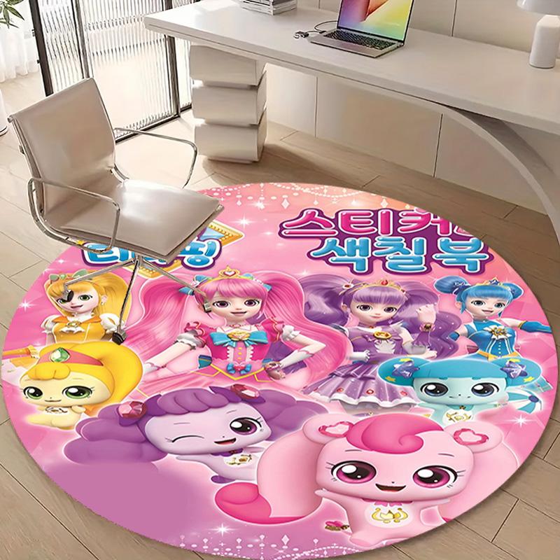 1pc Catch Teenieping Magic Sweethear (5) Design Printed Area Round Carpet for Bedroom Living Room Home Decor Rugs Mat Non Slip Mat Rug for Bedside
