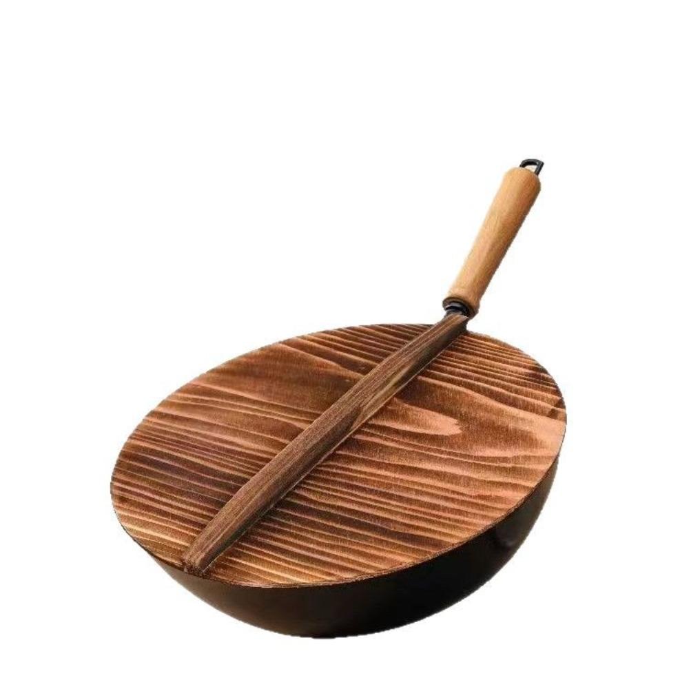 22-34cm Wooden Pot Cover Anti Scalding Cookware Parts Fir Wood Pot Lid  Kitchen Accessories