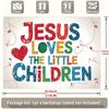 2D Religious Kids Backdrop Cloth for Sunday School Baptism Party Photo Booth Background