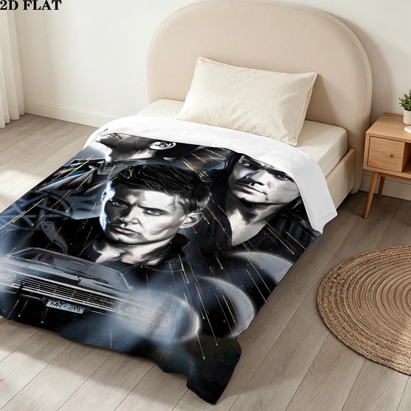 1PC Supernatural Patterned Flannel Blanket Suitable For All Seasons For Home Decor Warmth And Comfort Gifts Holiday Present