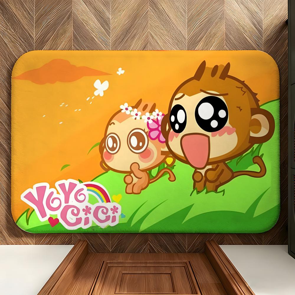Cartoon Y-yoyocici Floor Mat Soft Flannel Entrance Door Mat Non Slip Absorbent Bathroom Bedroom Floor Rug