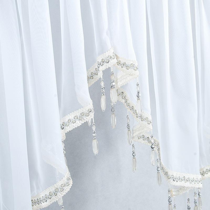 Sheer Triangle Valance Curtain Rod Pocket Kitchen Window Tulle Drapes Light Filtering Polyester Decorative Scarf for Windows
