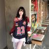 Women's Asymmetric Neck Long Sleeve Sweatshirt Loose Fit Casual Streetwear Color Block Pullover