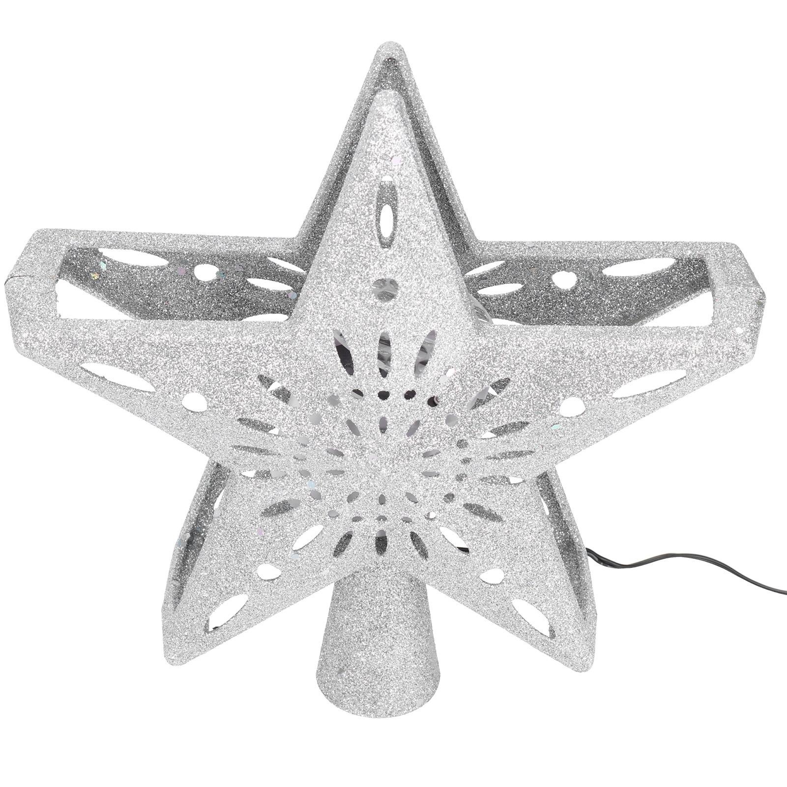 

Светодиодная проекционная лампа для украшения рождественской елки, вращающаяся снежинка, проектор, украшение, серебро