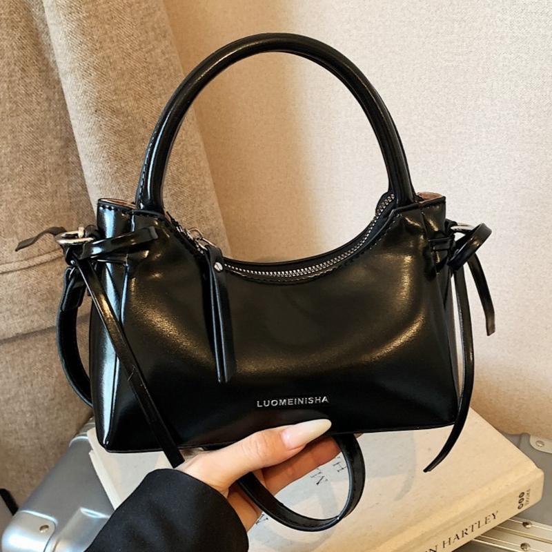 Korean Style Bow Handbags Solid Color Letter Large Capacity Women's Shoulder Bags Simple Commuting PU Crossbody Bags