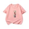 Kids Cotton T Shirt Floral Letter I Print Crew Neck Short Sleeve Tee Casual Boys Girls Summer Tops