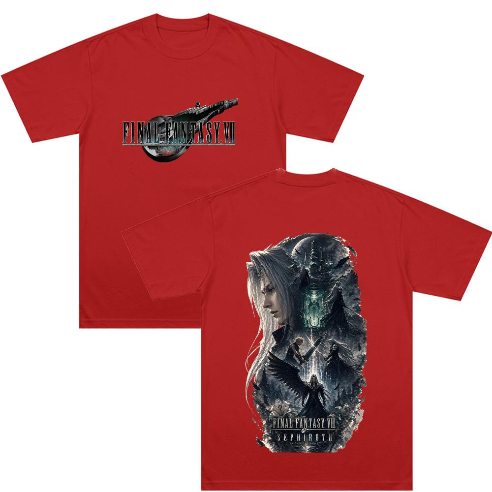 

Sephiroth Unisex CottonTee Gaming Streetwear Graphic T-Shirt Gifts for Gamer Final Fantasy VII Clothing Short Sleeve Top Comfort XXL