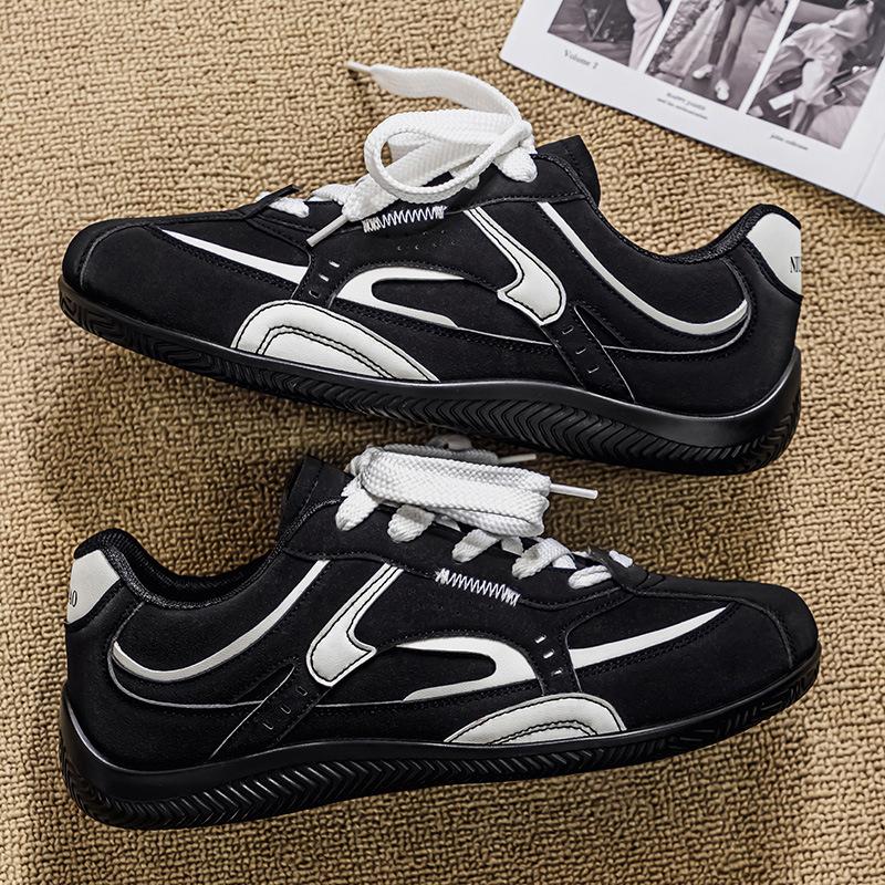 Autumn new color matching fashionable breathable casual board shoes retro lightweight moral training versatile lace-up men's shoes