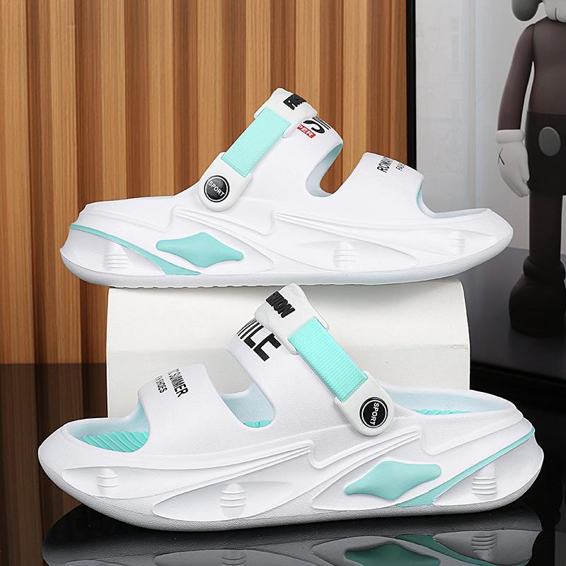 

Тапочки мужские новые для улицы спортивные нескользящие мужские на каблуке высококлассные пляжные сандалии толстая подошва 44-45