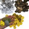 Pirate Treasure Chests Fake Gold Silver Copper Coins Gemstones Plastic Acrylic Toys Children Kids Gifts Halloween Party Props