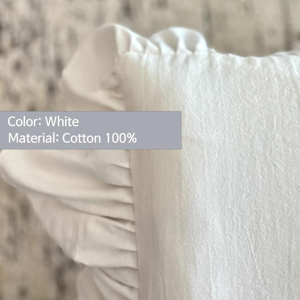 4er Pack Stuhlkissen Rüschen Stuhlkissenbezug, 100% Baumwolle Boho Überzug Geeignet für Wohnzimmer Esszimmerstuhl Kissen, Stilvolle Sitz- und Rückenkissen