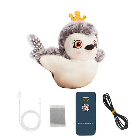 Yousheng Flapping Wings Cat Toy USB Rechargeable Interactive Plush Bat Owl Chicken Toy Squeaking Catnip Toy Chirping Animals Electric